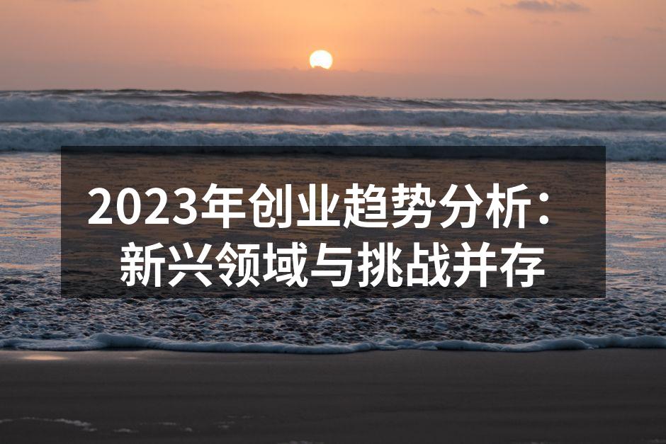 2023年创业趋势分析：新兴领域与挑战并存