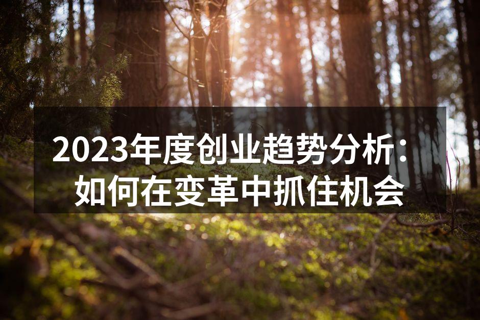 2023年度创业趋势分析：如何在变革中抓住机会